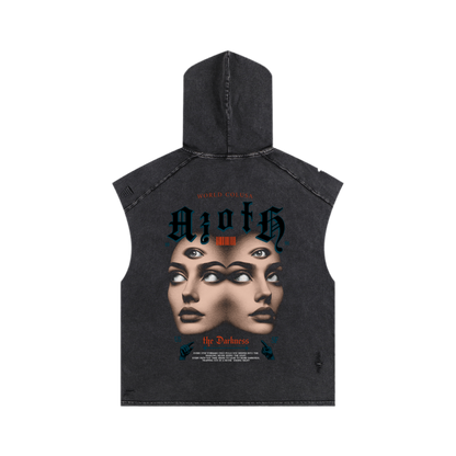 Snow Washed Boxy Hooded Tank Top