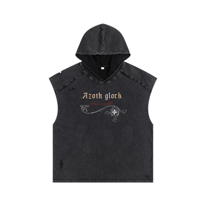 Snow Washed Boxy Hooded Tank Top