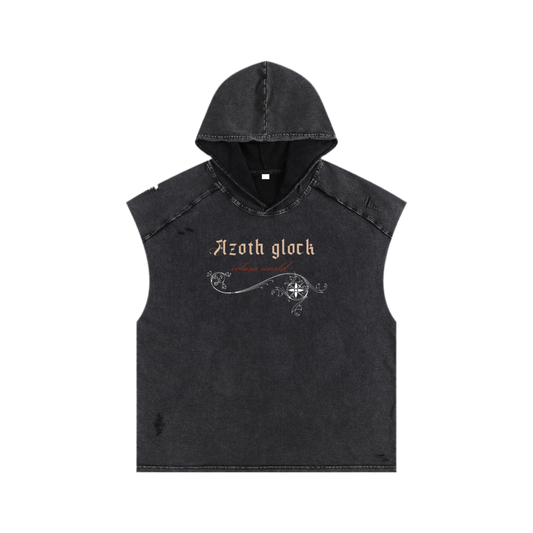 Snow Washed Boxy Hooded Tank Top