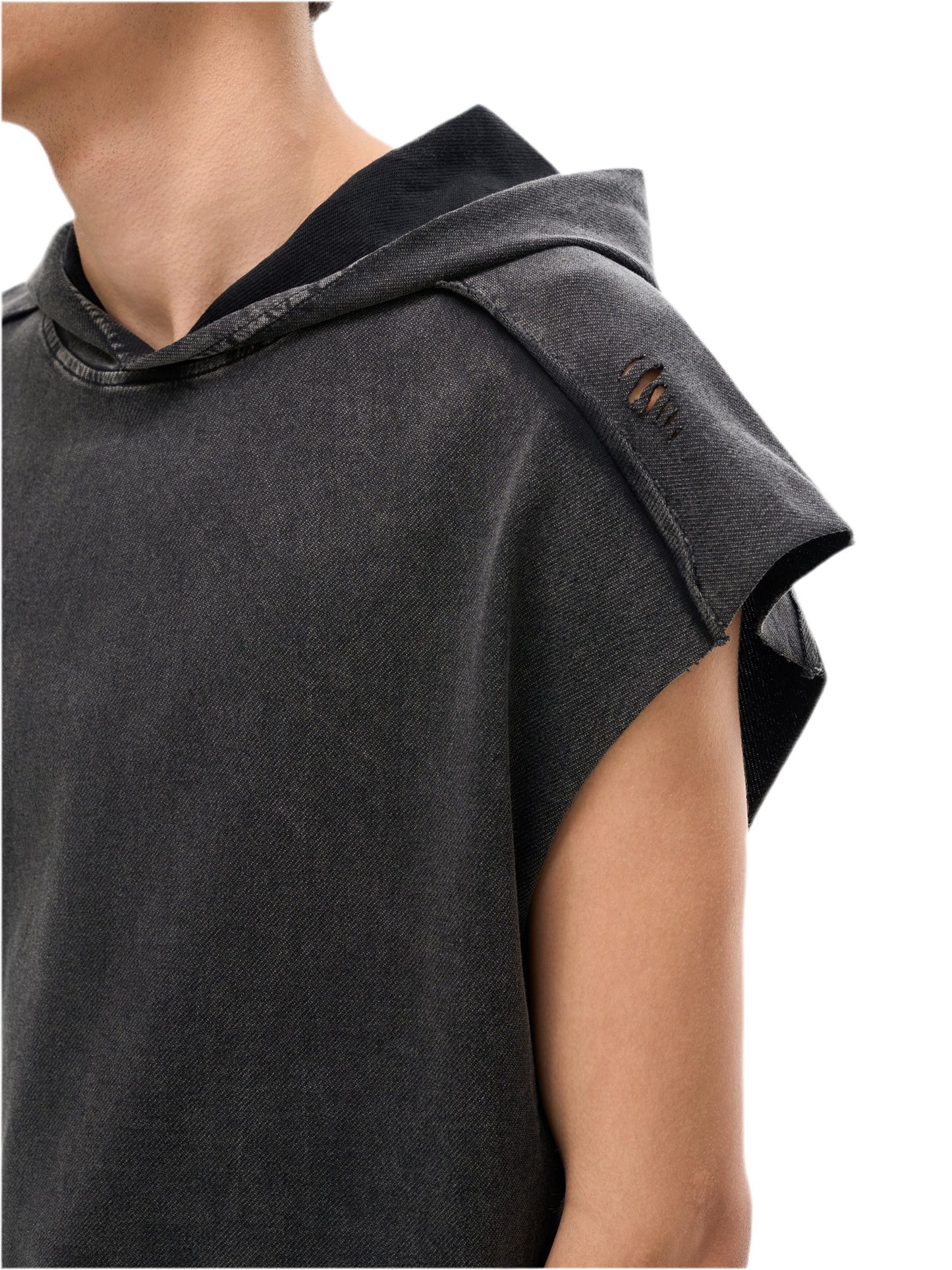 Snow Washed Boxy Hooded Tank Top