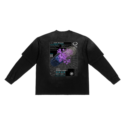 Sunfade Hand-Frayed Faux Two-Piece T-Shirt