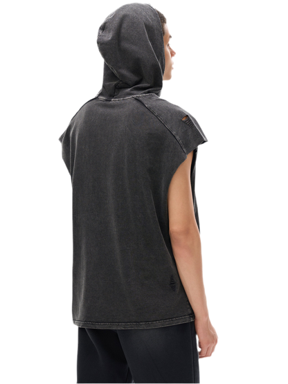 Snow Washed Boxy Hooded Tank Top
