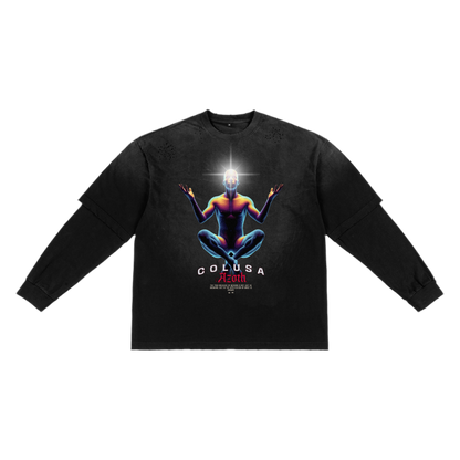 Sunfade Hand-Frayed Faux Two-Piece T-Shirt