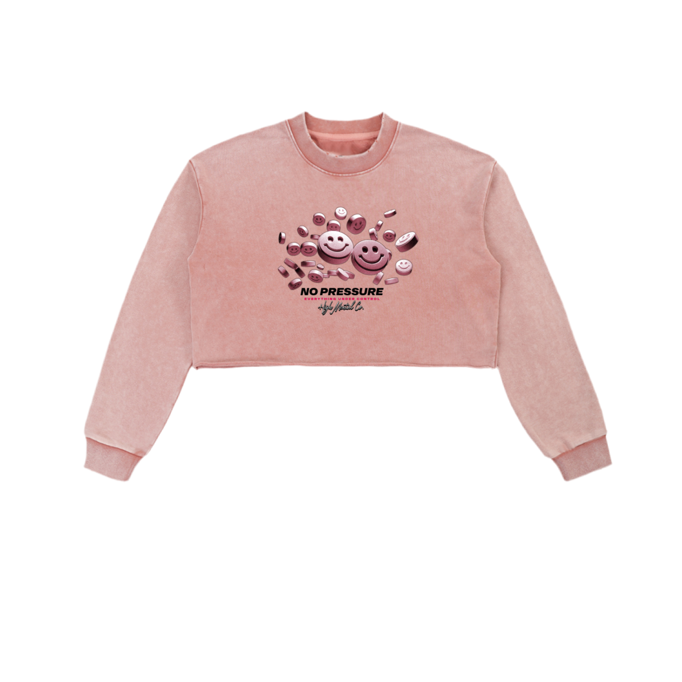 Snow Washed Raw Edge Cropped Sweatshirt